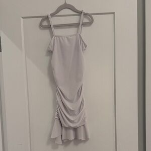 Cheryl Creations Girls White Ruched Midi Dress